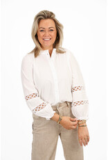 21Jewelz Blouse met opengewerkte mouwen - wit