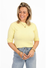 21Jewelz Fijn gebreid truitje met korte mouw - geel