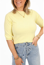 21Jewelz Fijn gebreid truitje met korte mouw - geel