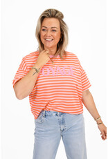 21Jewelz Gestreept t-shirt voyage - oranje/roze