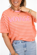 21Jewelz Gestreept t-shirt voyage - oranje/roze