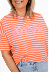 21Jewelz Gestreept t-shirt voyage - oranje/roze