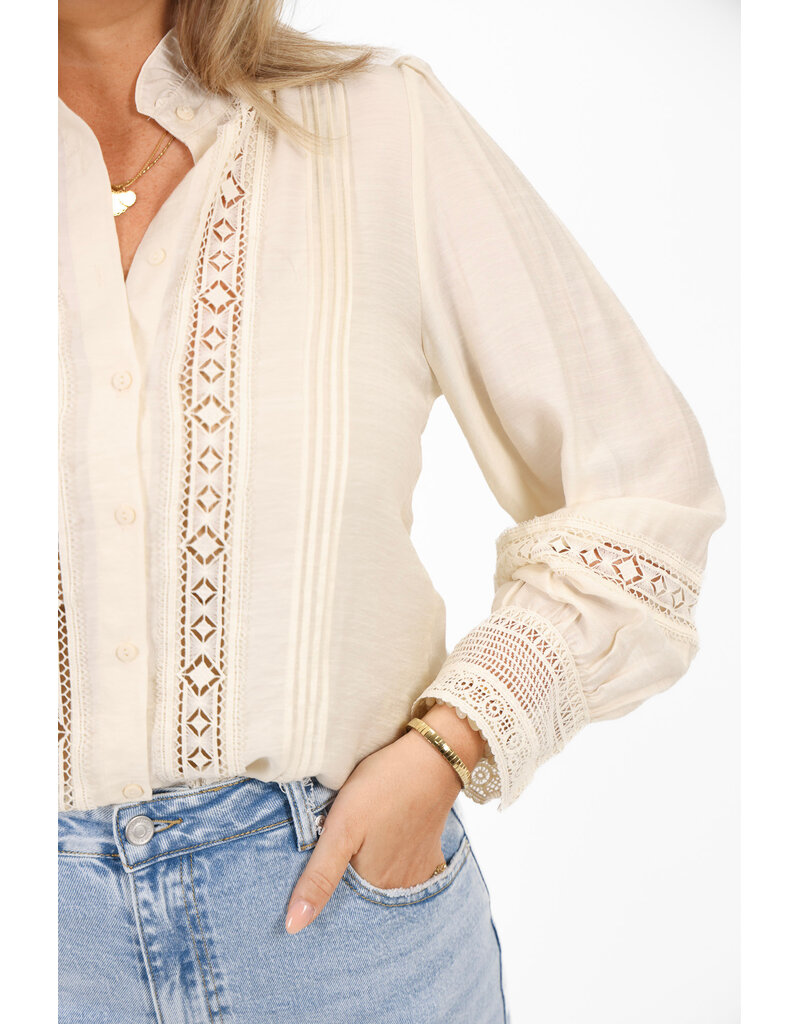 21Jewelz Kanten blouse - ecru
