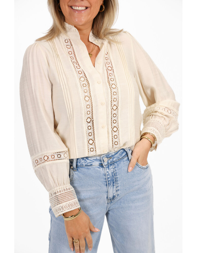 21Jewelz Kanten blouse - ecru