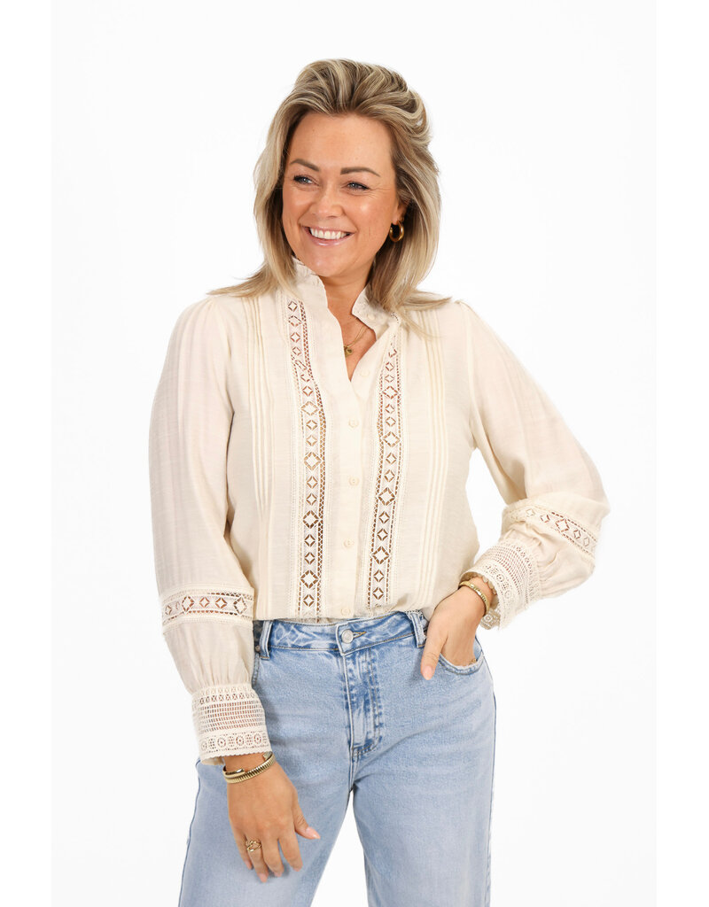 21Jewelz Kanten blouse - ecru