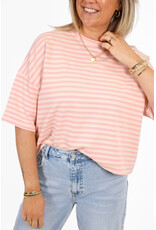 21Jewelz Gestreept shirt met drie kwart mouwen - roze