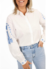 21Jewelz Blouse met blauw borduursels - wit
