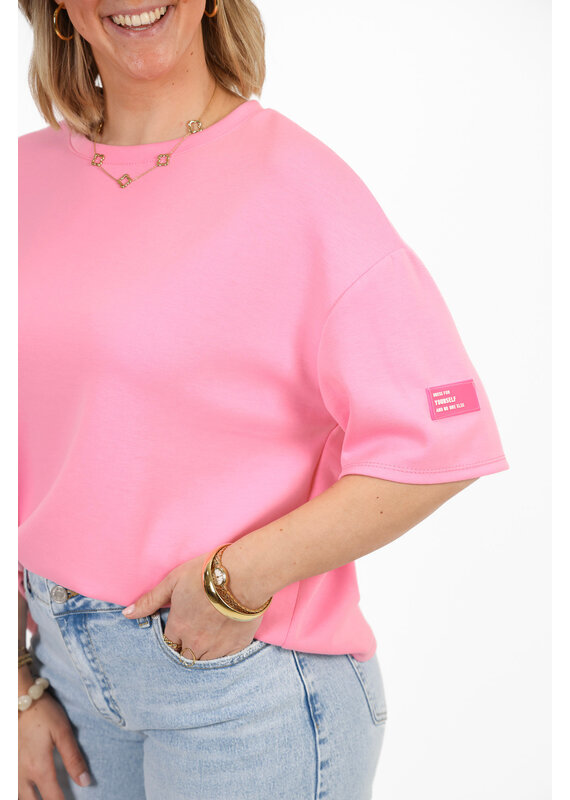 21Jewelz Sweater T-shirt met embleem - roze