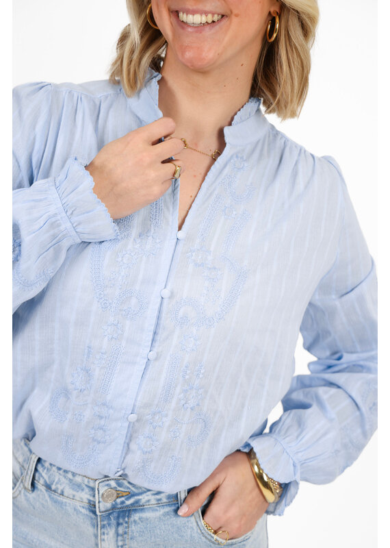 21Jewelz Blouse met borduursel - blauw