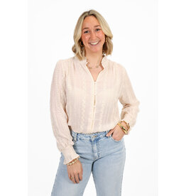 21Jewelz Geborduurde blouse met knoopjes - beige