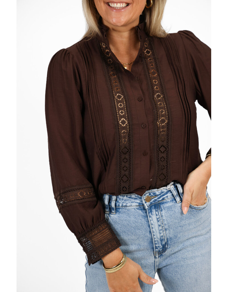 21Jewelz Kanten blouse - bruin