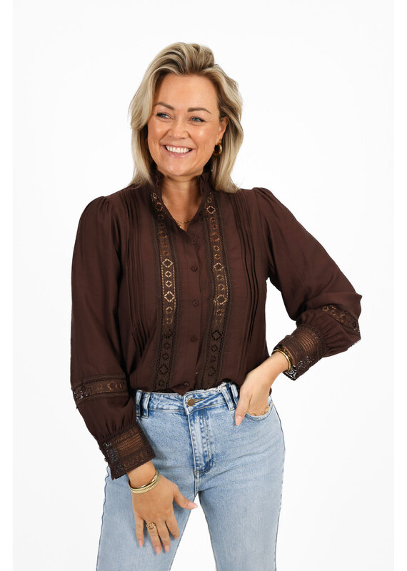 21Jewelz Kanten blouse - bruin
