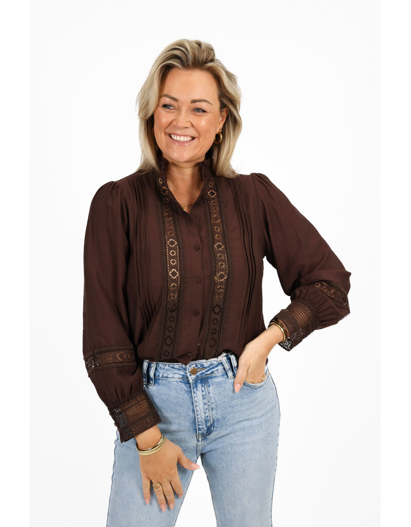 21Jewelz Kanten blouse - bruin