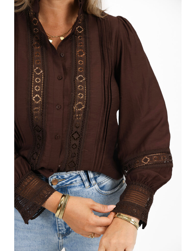21Jewelz Kanten blouse - bruin