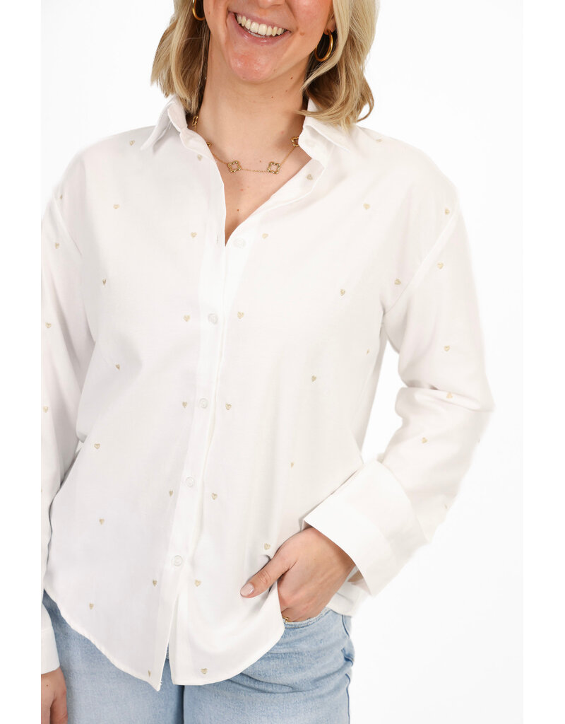21Jewelz Blouse met hartjes - wit