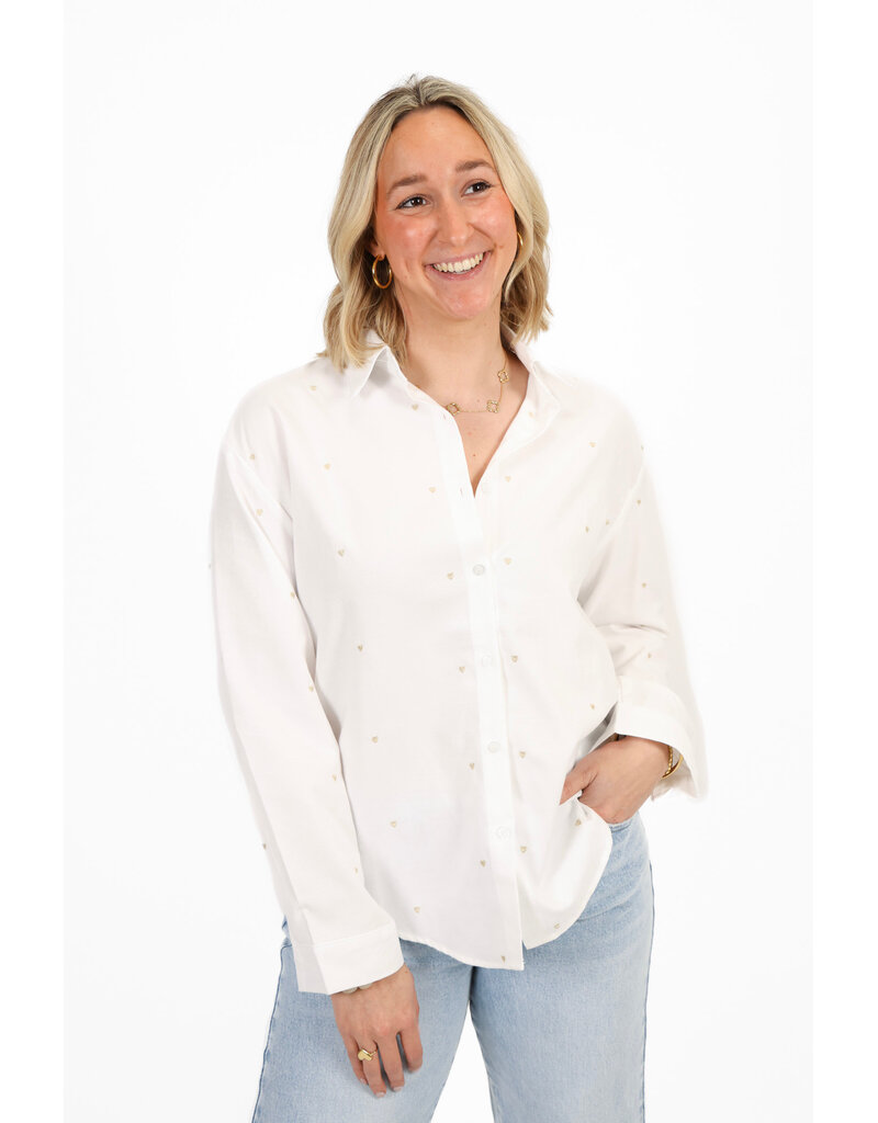21Jewelz Blouse met hartjes - wit