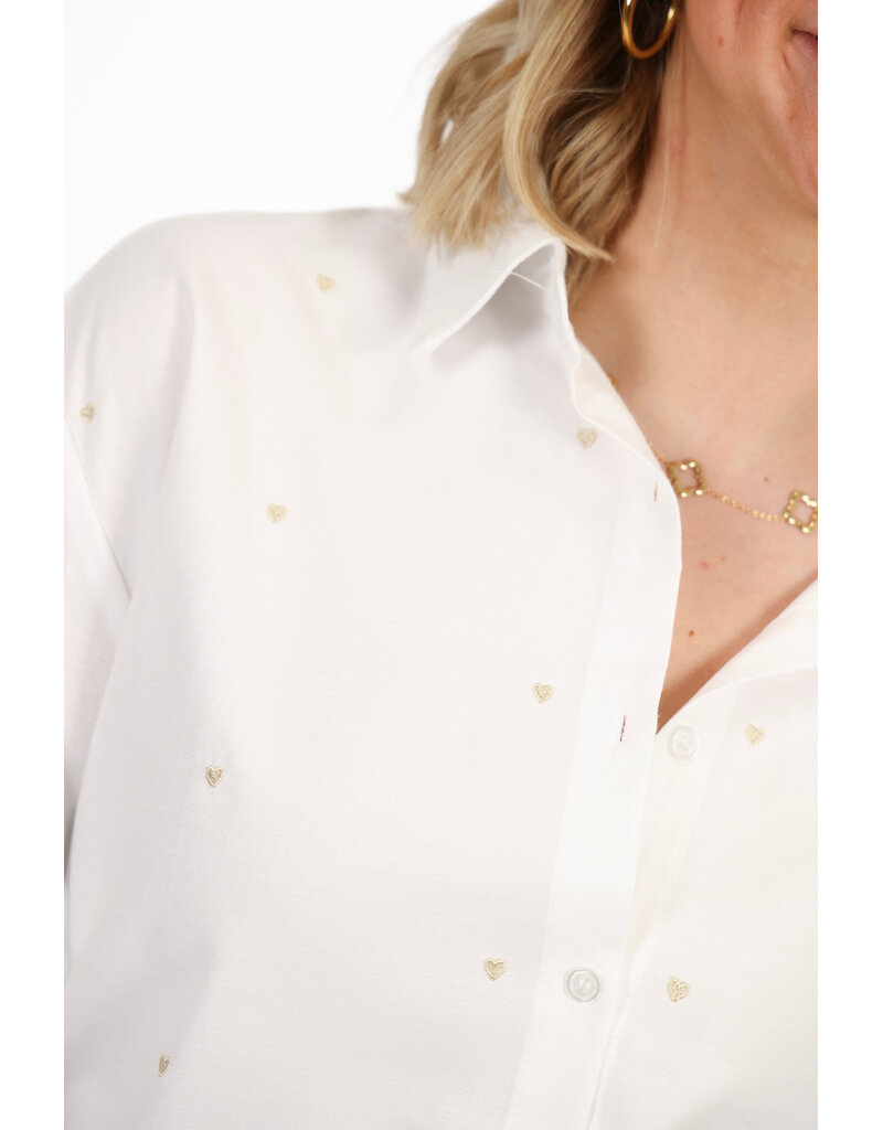 21Jewelz Blouse met hartjes - wit