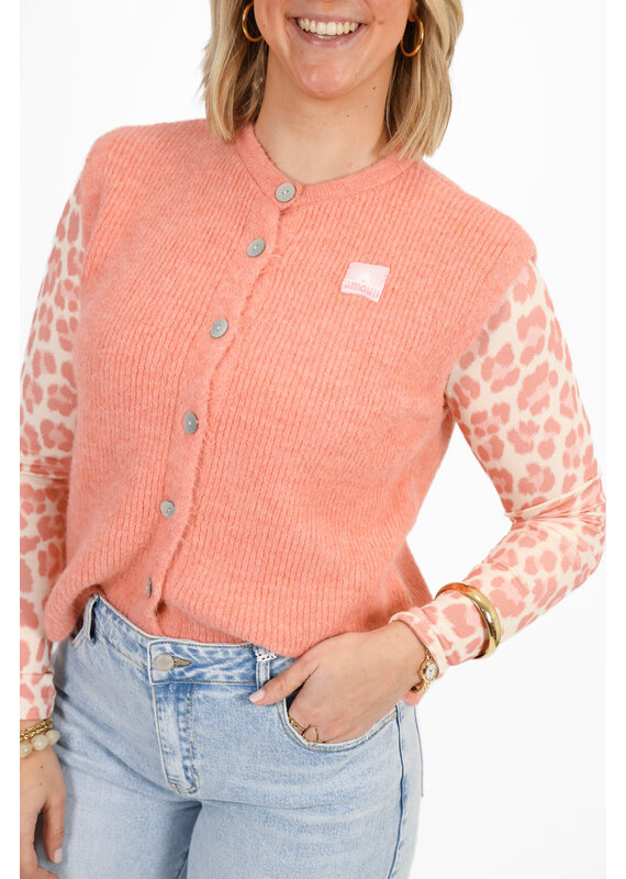 21Jewelz Wollig gilet met embleem - oudroze