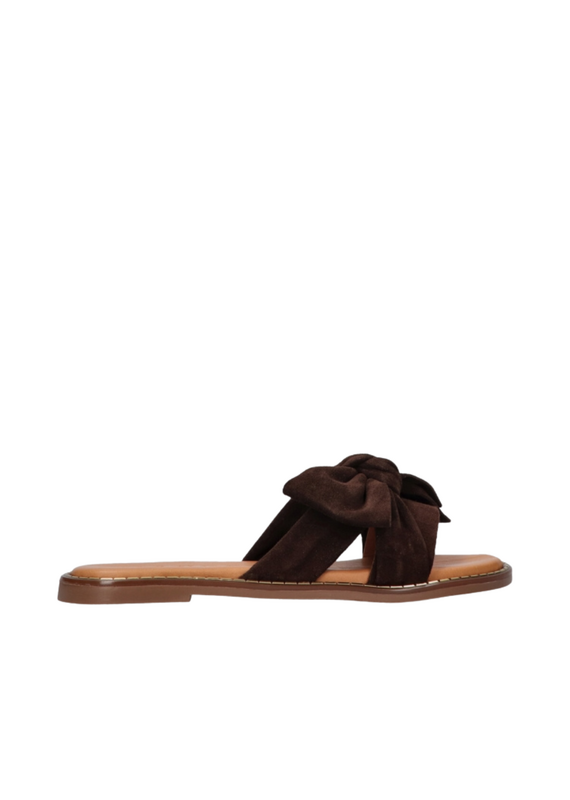 Tango Tango | Slipper Audrey met strik - suede bruin