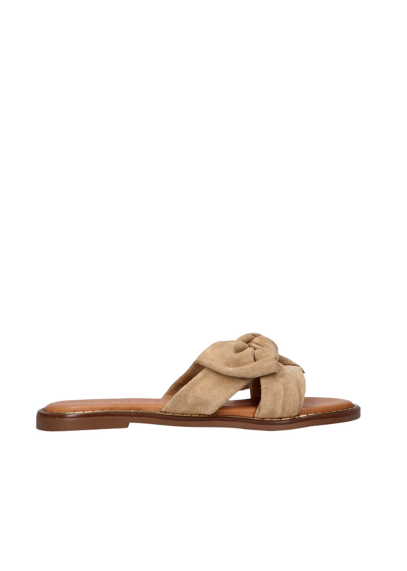 Tango Tango | Slipper Audrey met strik - suede beige