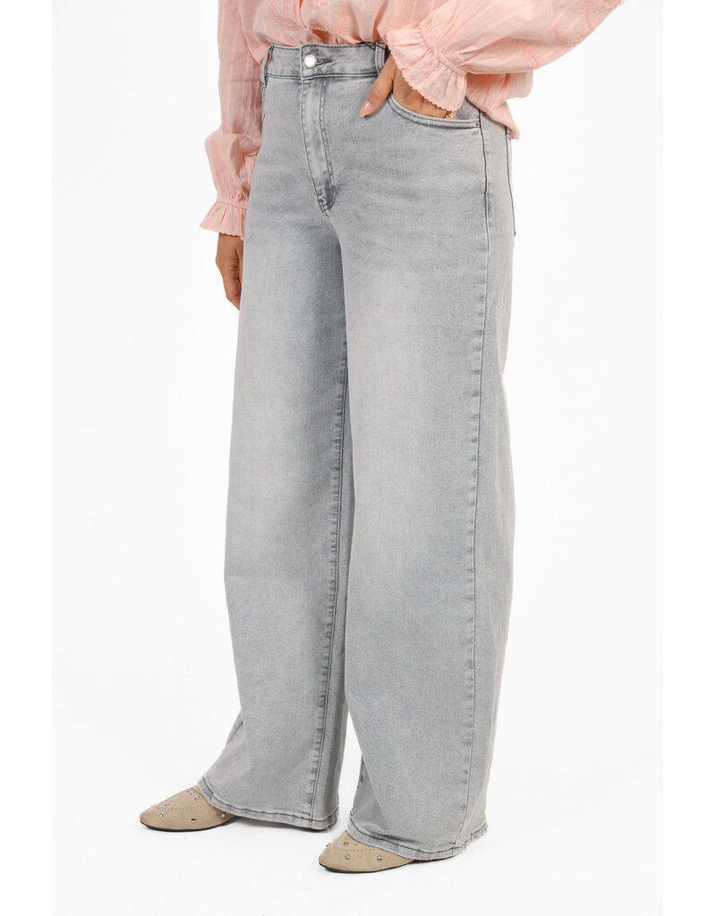 21Jewelz Basic wide leg jeans - lichtgrijs