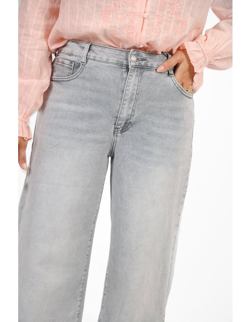 21Jewelz Basic wide leg jeans - lichtgrijs
