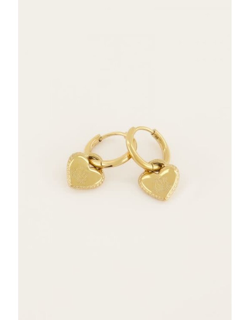 My Jewellery My Jewellery | Candy oorringen met kleine harten - goud