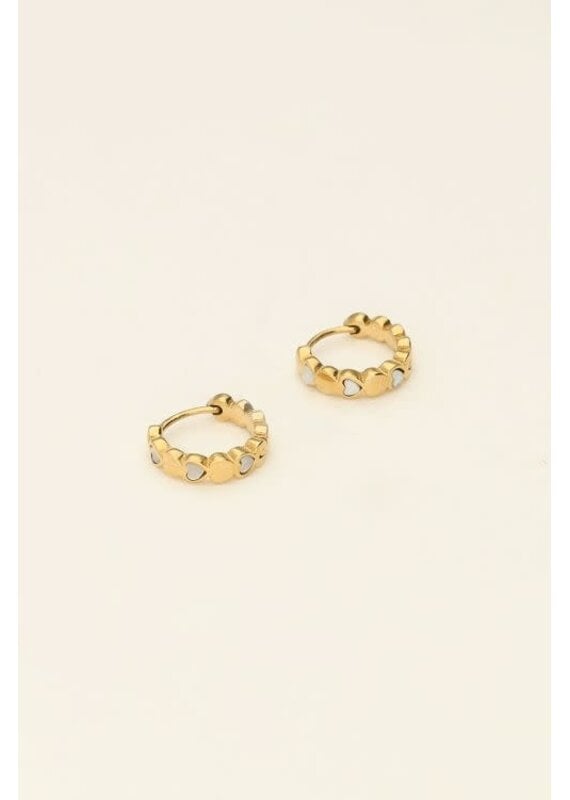 My Jewellery My Jewellery | Kleine oorringen met hartjes - goud