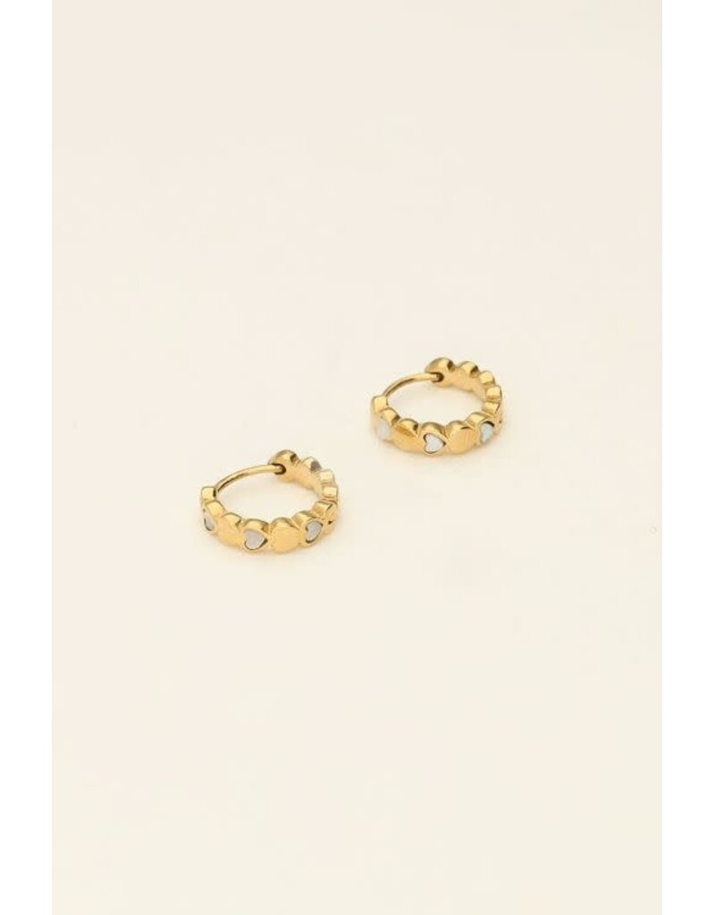 My Jewellery My Jewellery | Kleine oorringen met hartjes - goud