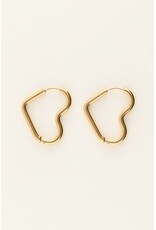 21Jewelz My Jewellery | Basic oorbellen met open hart - goud