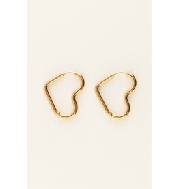 21Jewelz My Jewellery | Basic oorbellen met open hart - goud
