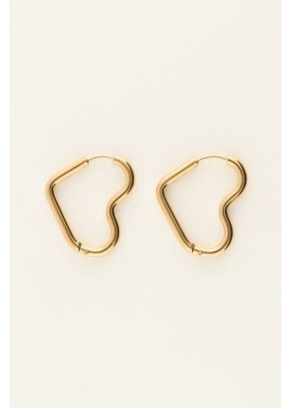 21Jewelz My Jewellery | Basic oorbellen met open hart - goud