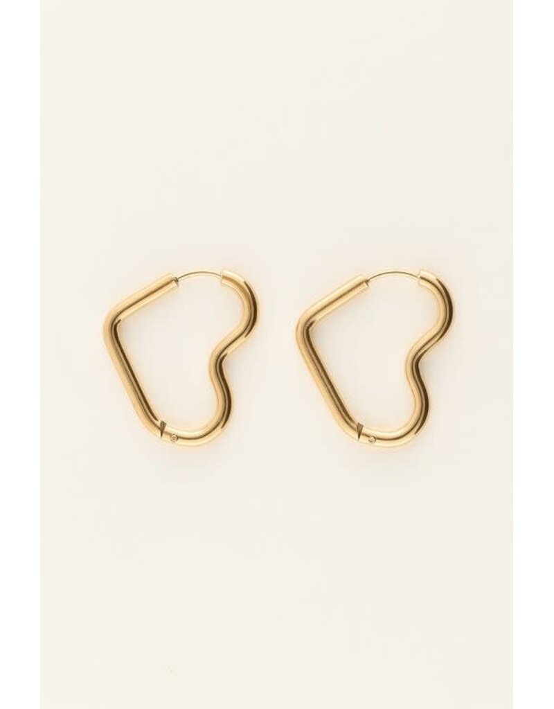 21Jewelz My Jewellery | Basic oorbellen met open hart - goud