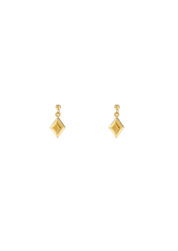 Go Dutch Label D&E - Geruiten oorbellen - goud