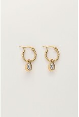 My Jewellery My Jewellery | Oorringen met druppel van strass - goud
