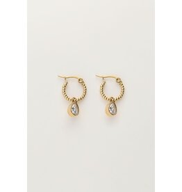 My Jewellery My Jewellery | Oorringen met druppel van strass - goud