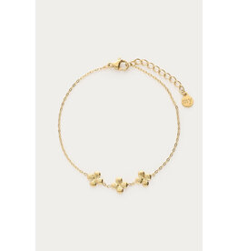 My Jewellery My Jewellery | Botanical armband met drie klaver bloemen - goud