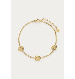 My Jewellery My Jewellery | Botanical armband met drie rozen - goud