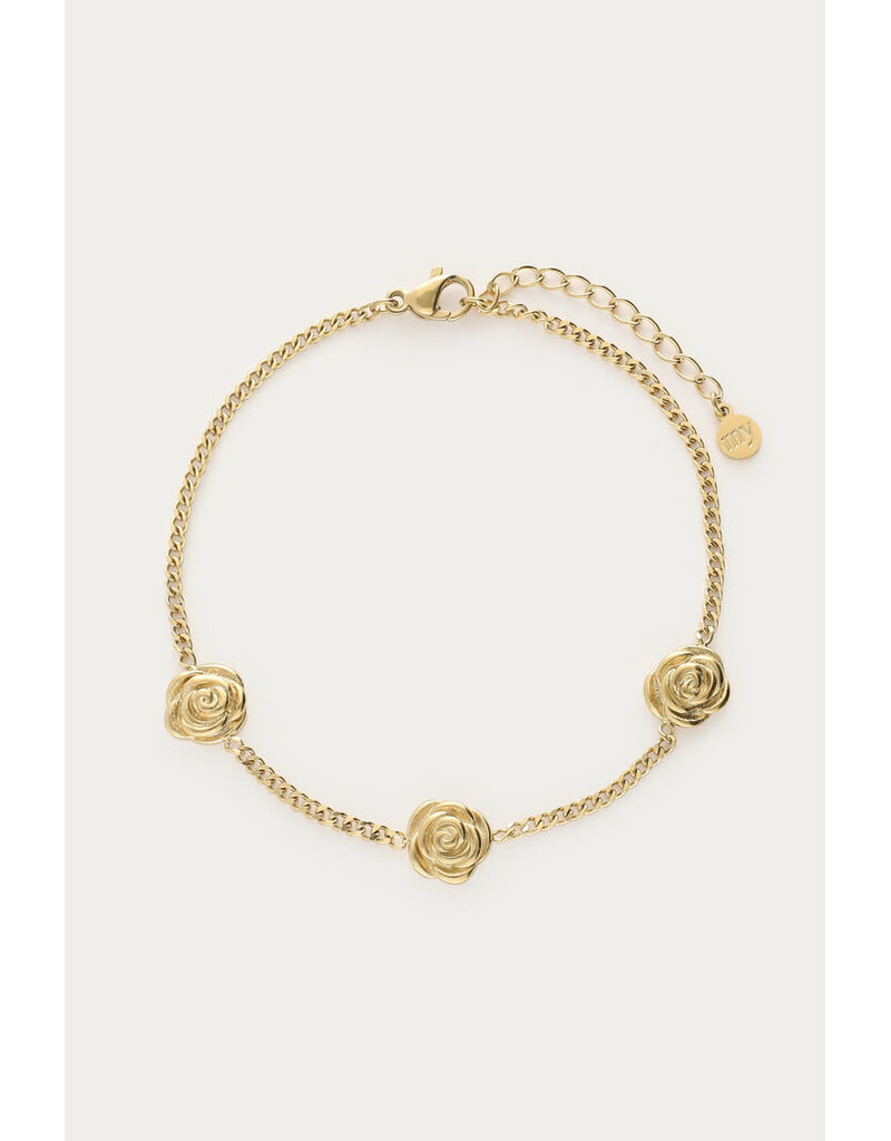 My Jewellery My Jewellery | Botanical armband met drie rozen - goud