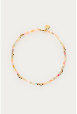 My Jewellery My Jewellery | Botanical elastieken armband met groene kralen - goud