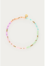 My Jewellery My Jewellery | Botanical elastieken armband met multikleur kralen - goud