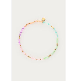 My Jewellery My Jewellery | Botanical elastieken armband met multikleur kralen - goud