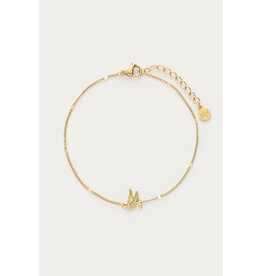 My Jewellery My Jewellery | Botanical minimalistische armband met vogel - goud