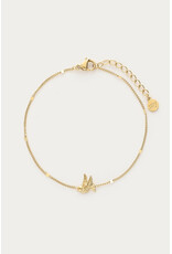 My Jewellery My Jewellery | Botanical minimalistische armband met vogel - goud