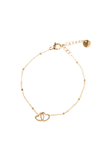 Go Dutch Label D&E - Dubbel hartje armband - goud