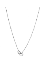 Go Dutch Label D&E - Cute double heart necklace silver