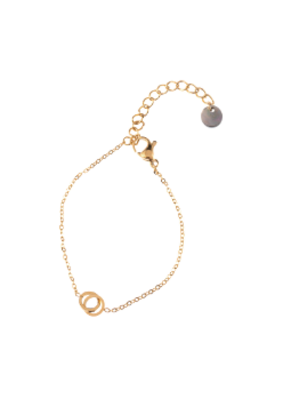 Go Dutch Label D&E | Small bracelet double circle - goud