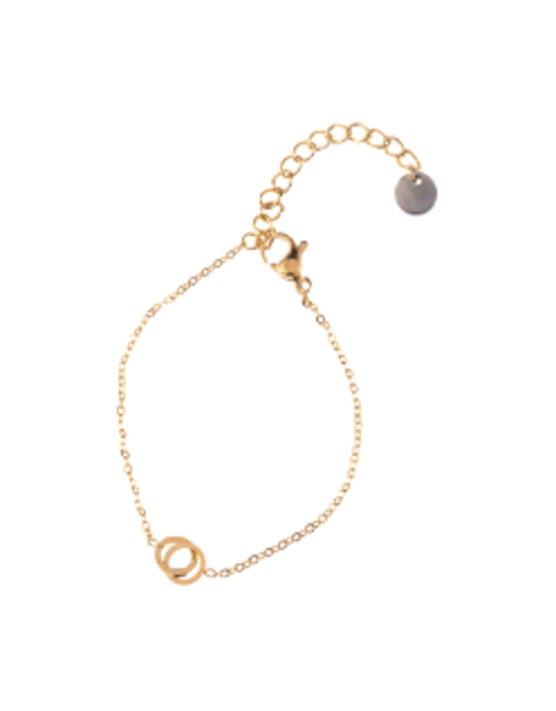 Go Dutch Label D&E | Small bracelet double circle - goud