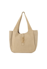 21Jewelz Luxe suede shopper met gouden details - ecru