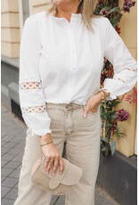21Jewelz Blouse met opengewerkte mouwen - wit